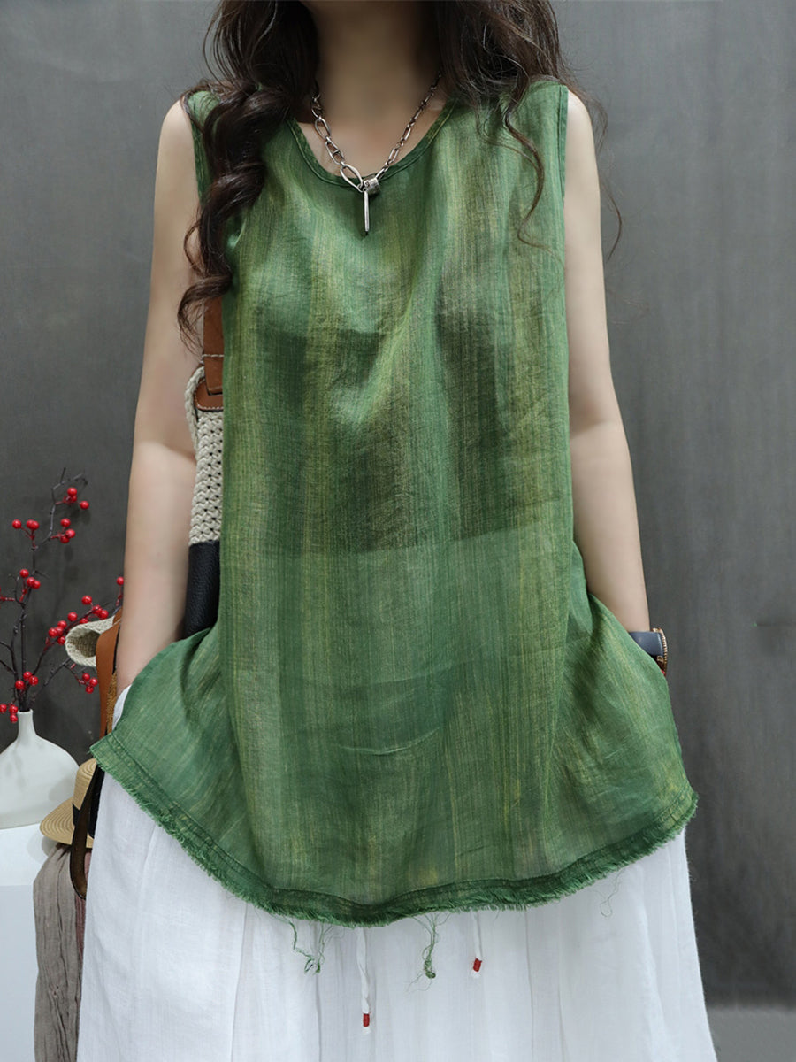 Ramie Tencel Vest - Black