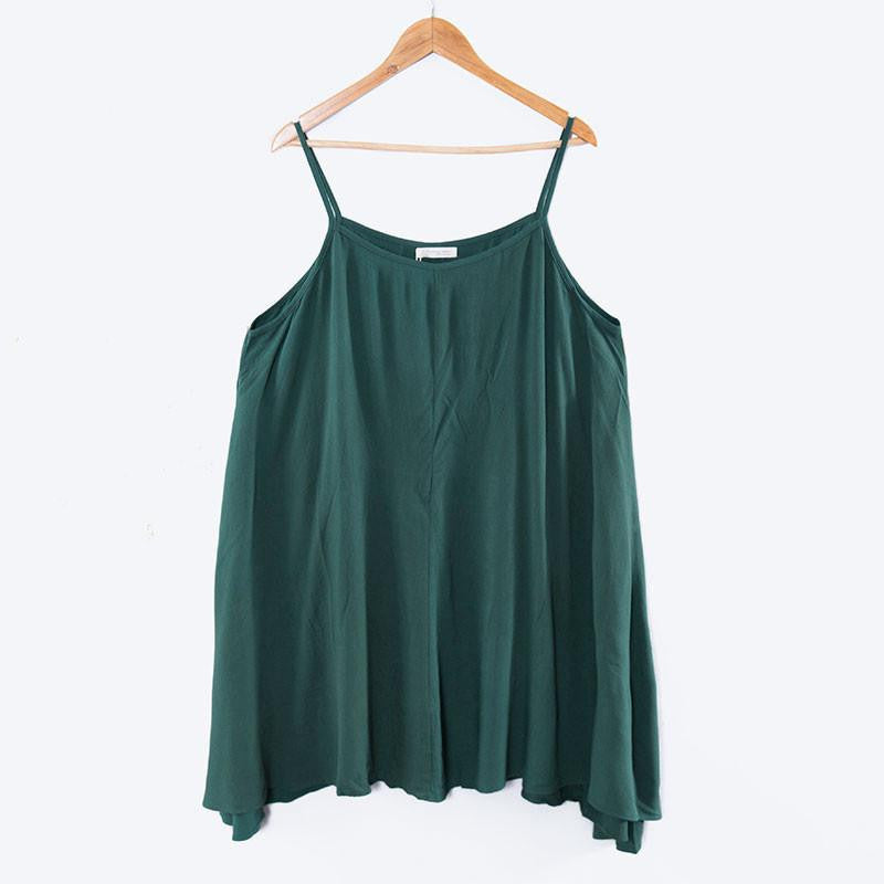 Women Simple Summer Green Slip Dress
