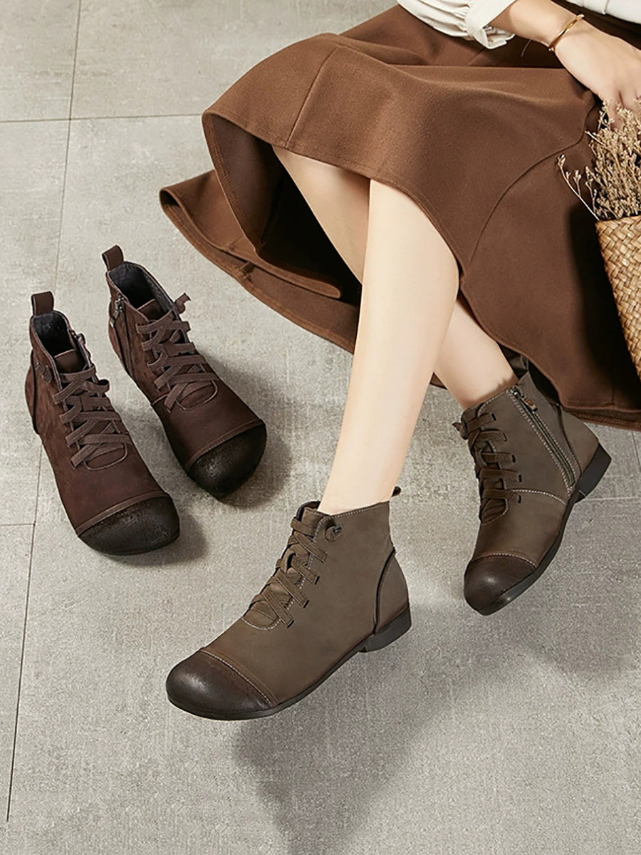 genuine leather dress boots womens Greta - Chocolate Leather Boots,women's Ankle Tie Shoes,dress Boots,brown Ankle Boots,black Lace up Women Boots,anna Maratti Shoes
