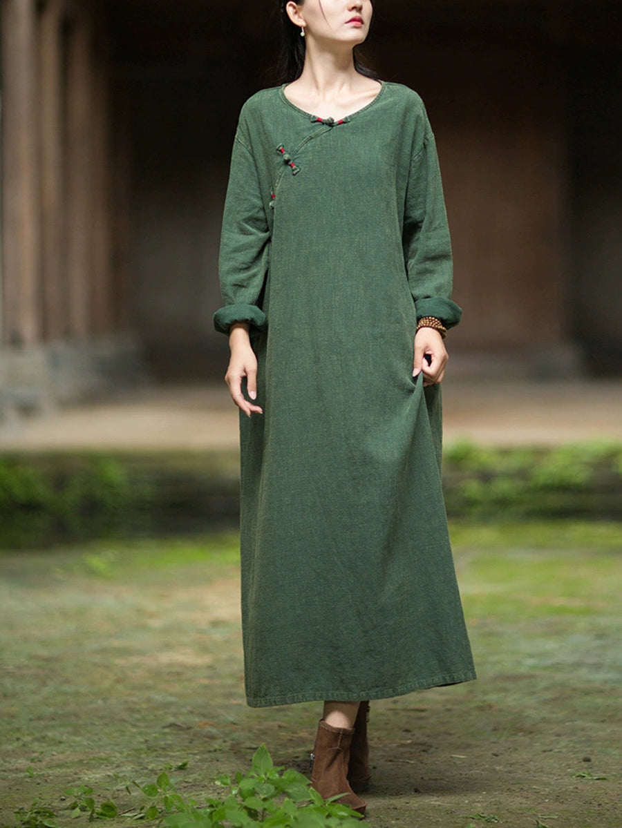 autumn cotton dress Deep Green Cotton Tiered Maxi Dress, Belted Gown, Autumn Clothing