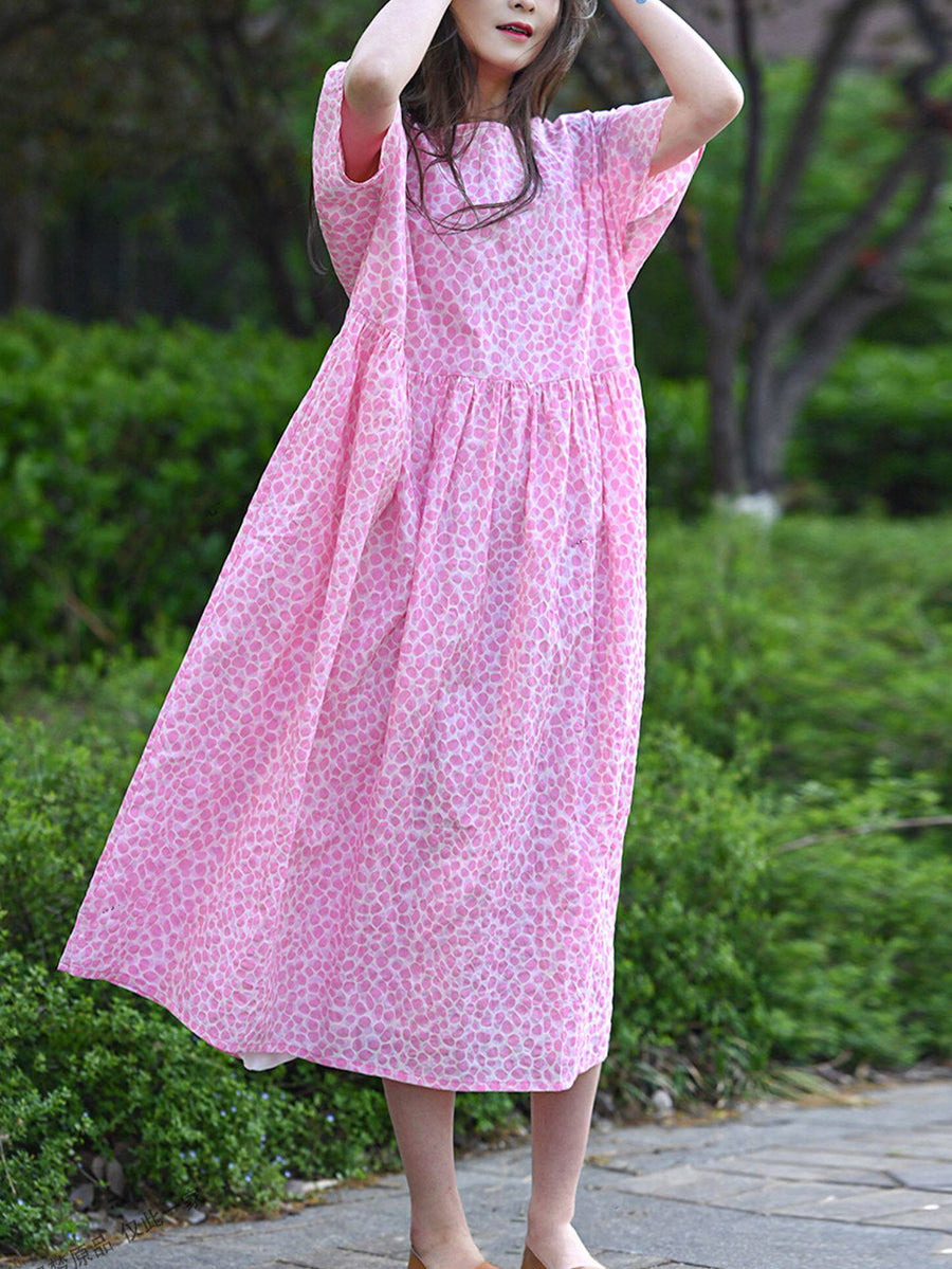 chinese dress ladies Plus Size Women Summer Vintage Patchwork 100%Linen Vest Dress – BUYKUD