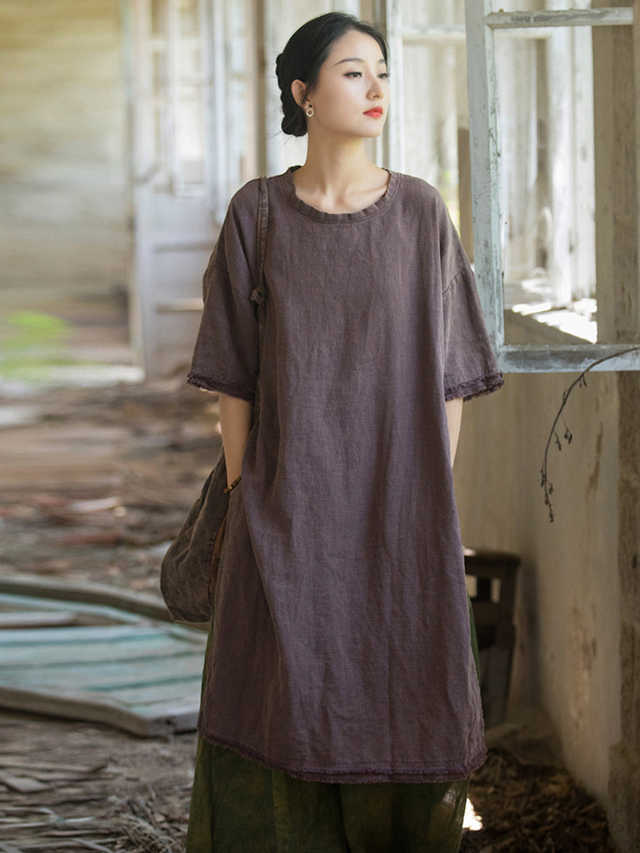 Women Summer Vintage Tassel Split Hem Dress – BUYKUD