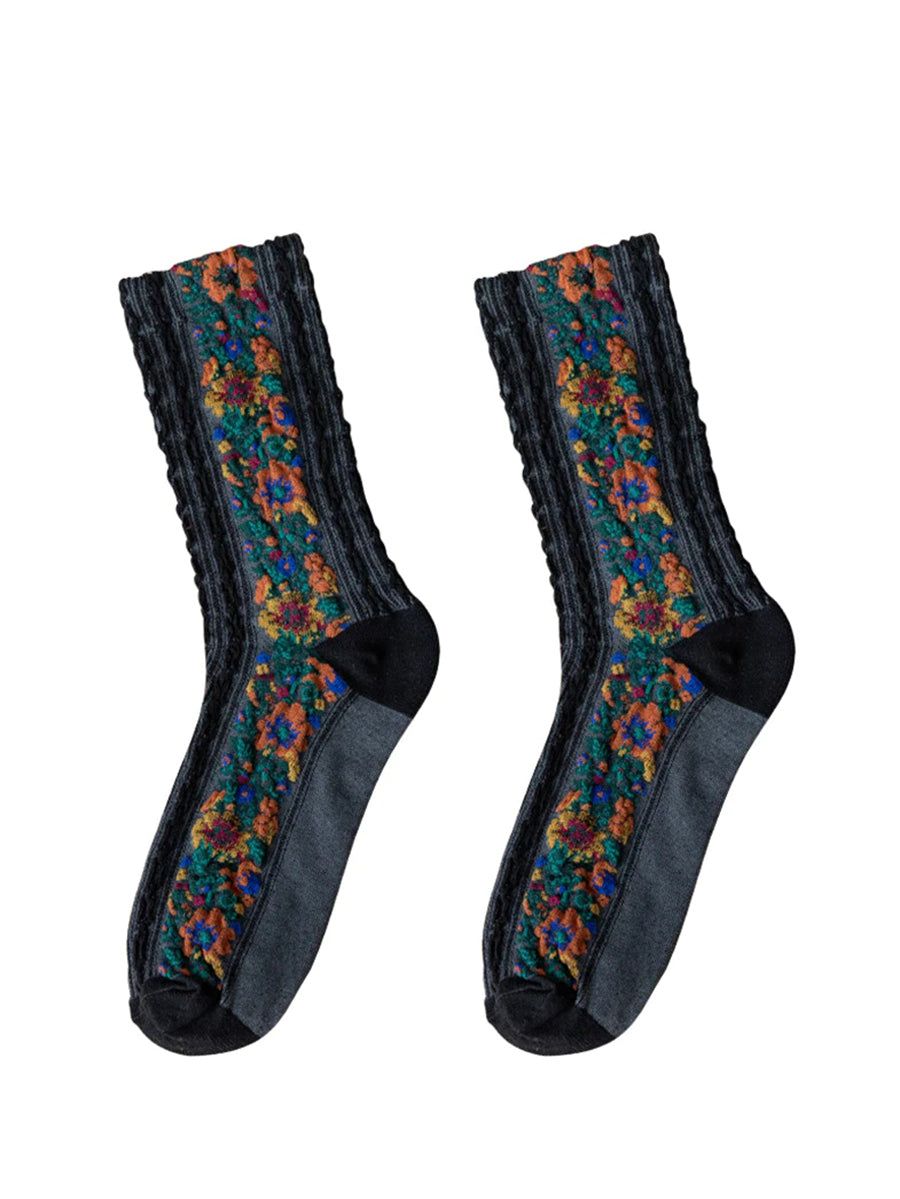 8 Pairs Women Artsy Jacquard Short Socks