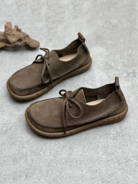 Women Summer Solid Leather Spliced Slippers QW1047