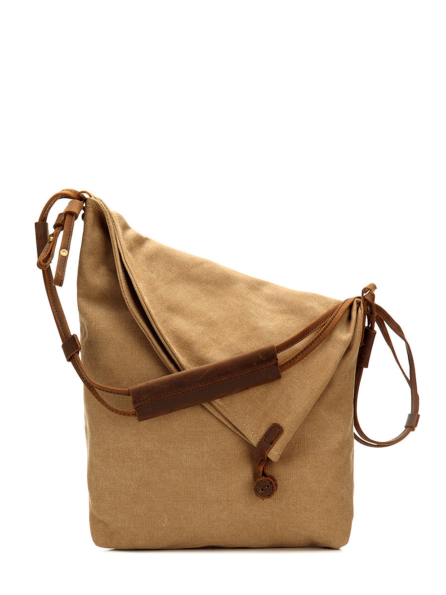 Women's Canvas Leather Crossbody Bag – BUYKUD