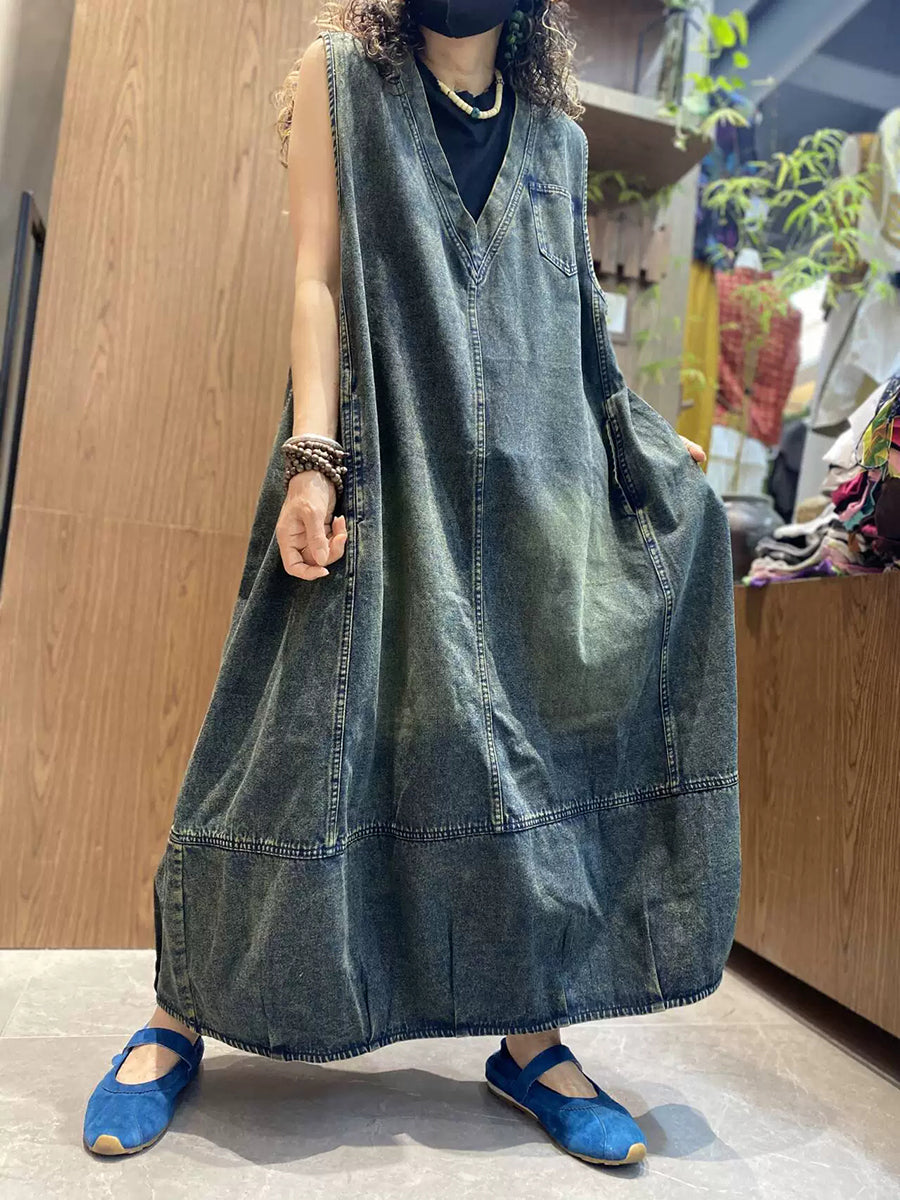 denim midi pinafore dress Dark Wash Warehouse Denim Pinafore Button Front Midi Dress