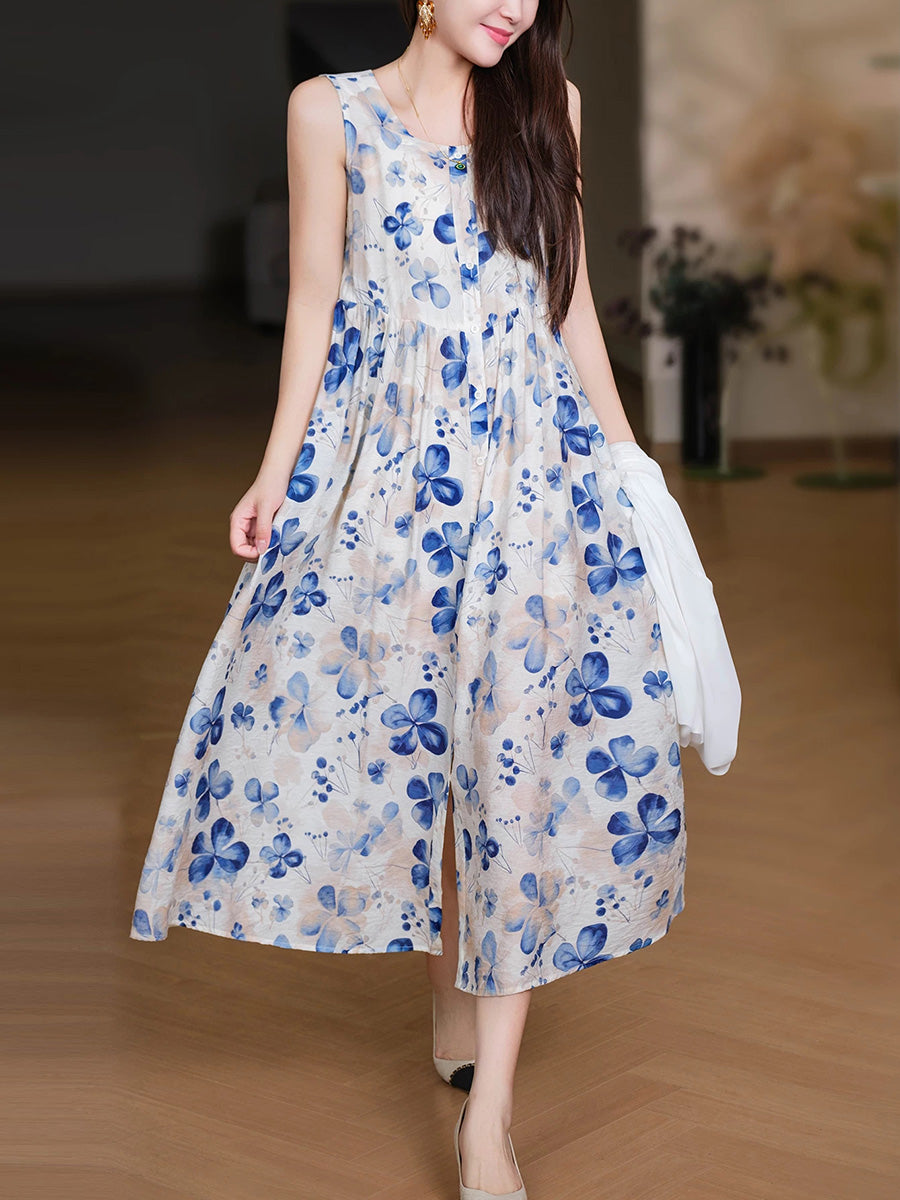 vest dress long maxi summer Women's Maxi Dress Casual Dress Vest Dress Summer Dress Basic Classic Daily Vacation Regular Fit Plain Sleeveless Shirt Collar Blue Black White Army Green Summer Spring 2026
