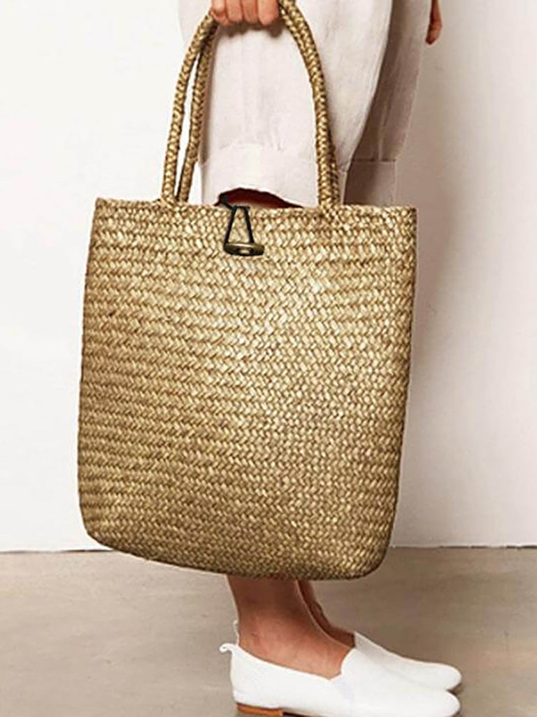 Handmade Portable Straw Bag Beach Shoulder Bag – BUYKUD